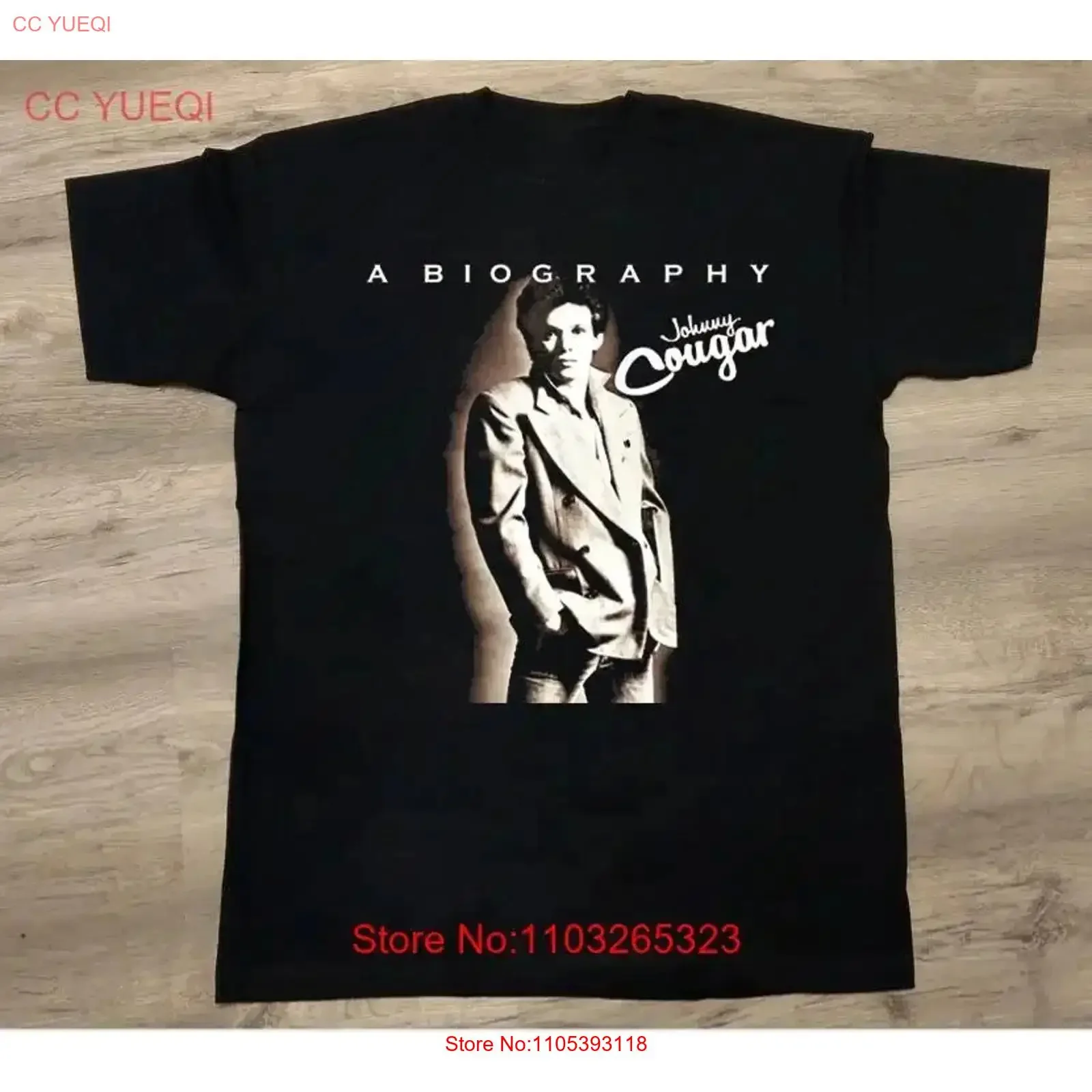 John Cougar Mellencamp A Biography Cotton T Shirt TS324 vintage Washed designer clothes homme Versatile Stretched Slightly