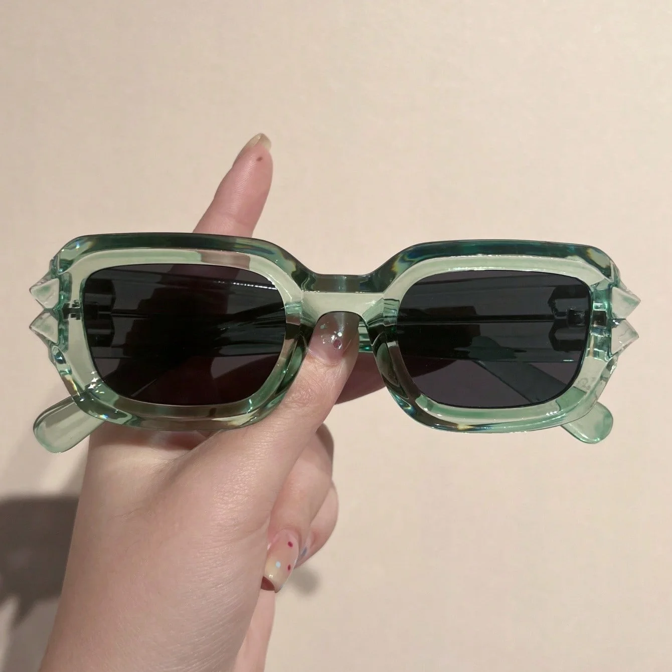 1 قطعة نظارات الموضة للجنسين جديد مربع إطار صغير الشارع نمط الموسيقى مهرجان الشرير تموج الساق الهيب هوب العصرية اليومية حفلة Gatheri