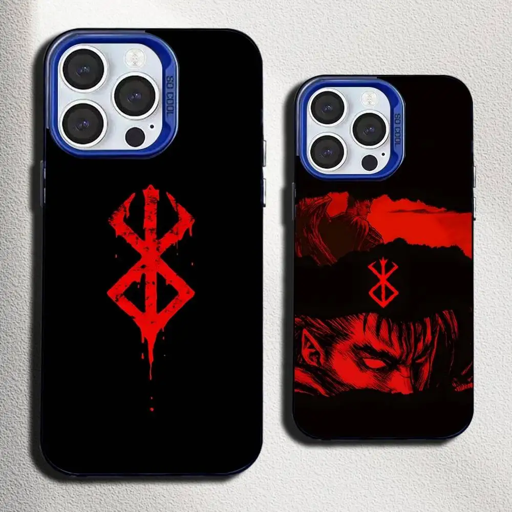 Comic Cool Popular Berserk  Phone Case For iPhone 16,15,14,13,12,11,Mini,Pro,SE,MAX Blue Matte Silicone Cover
