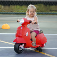 Homcom Vespa Electric Motorcycle for Children 18-36 Months with Headlight Horn 66.5X38X52Cm