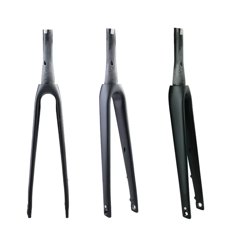 STLF 700C Carbon Fiber Road Fork 100*12mm Road Bike Hard Bicycle Carbon Fork Hidden Cable Straight Tube  Forks