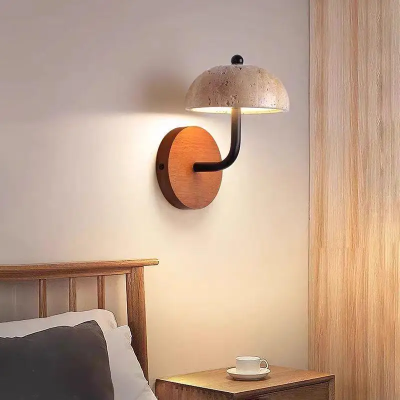 Lámpara de pared para cabecera de travertino amarillo, lámpara decorativa de fondo para escalera, pasillo, sala de estar, comedor, lámpara de pared Retro