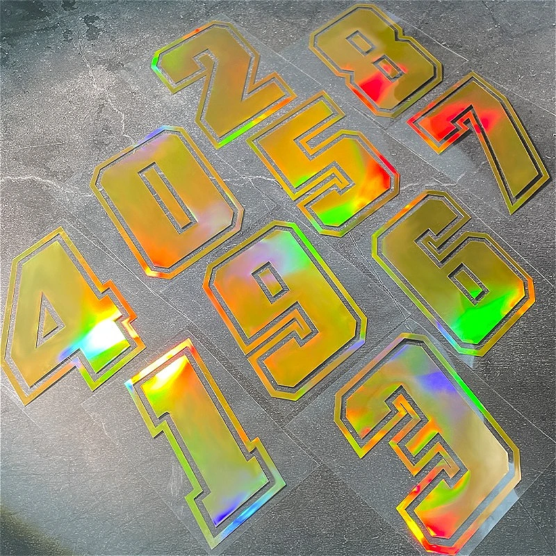 

1 шт., лазерная наклейка с золотым номером от 0 до 9, водонепроницаемая наклейка для мотоциклетных шлемов, топливных баков, автомобильных окон, универсальные виниловые наклейки