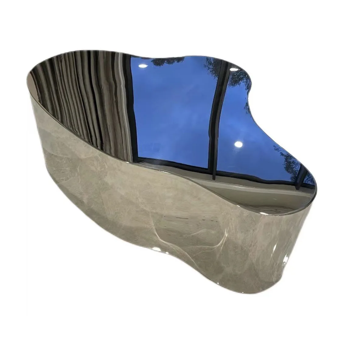 Современная простая вилла, отель, светлый роскошный журнальный столик, угловой итальянский журнальный столик из нержавеющей стали с облаком для гостиной