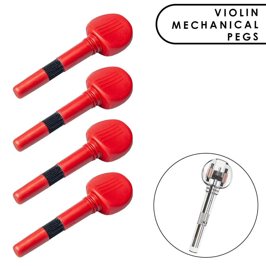 

Красные шестеренчатые колки-механизмы для настройки скрипки, тюнеры, фингерборды, комплект аксессуаров для скрипки