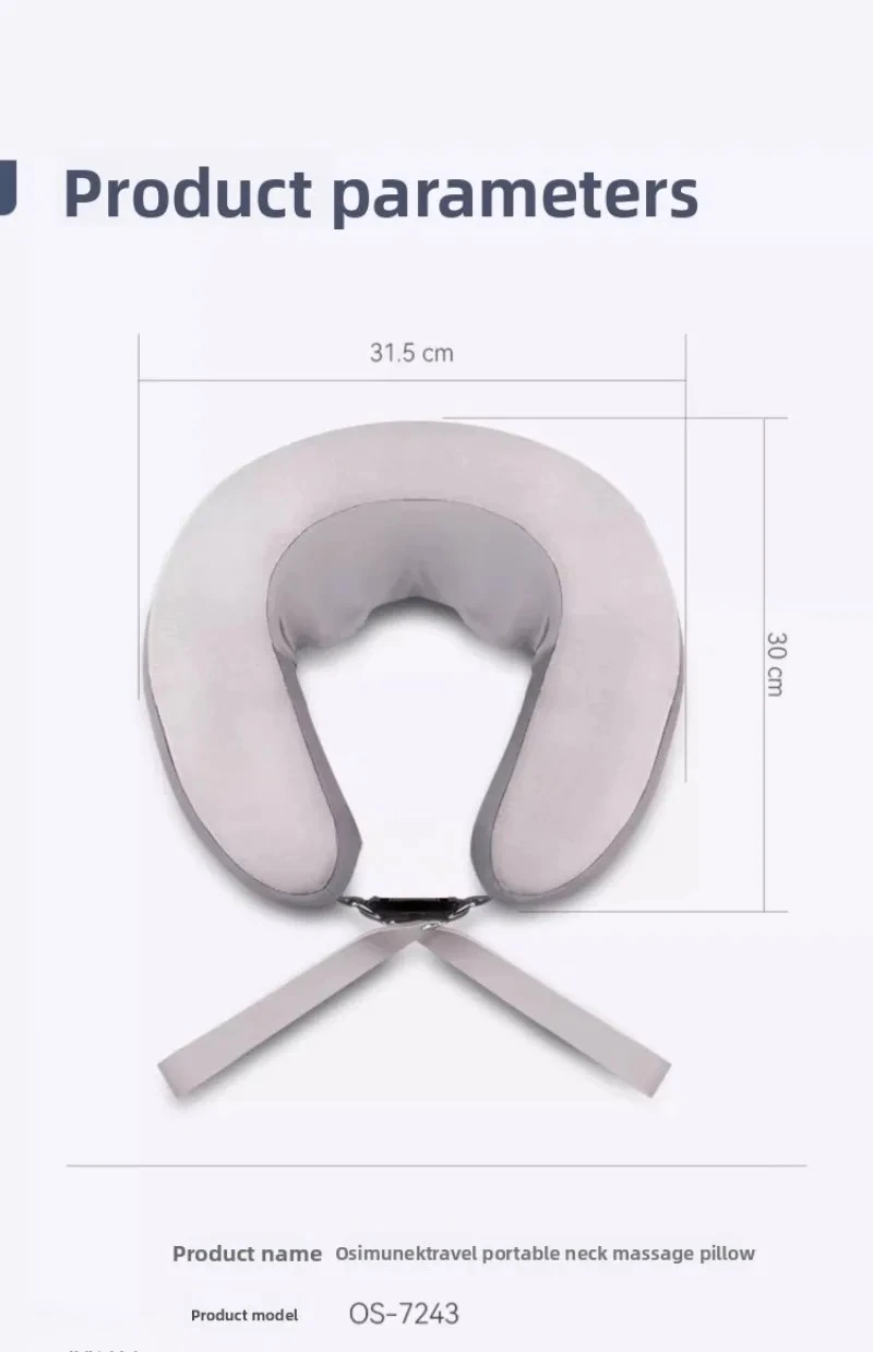 Lightweight Neck Pillow Office Travel Nap Massage Pillow Neck Kneading Massager