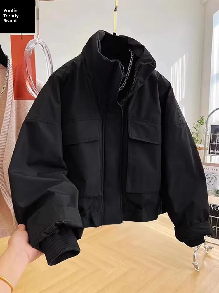 

Мужская зимняя куртка Bla Stand Collar Thiened Warmth Workwear, американский стиль, утепленная хлопковая куртка, верхняя одежда