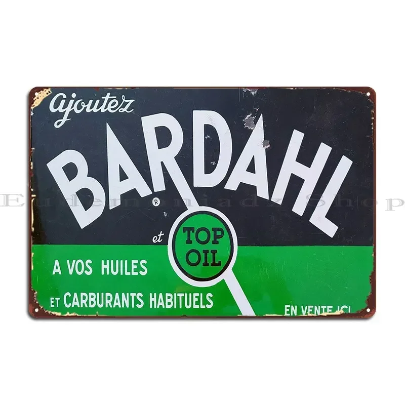 Letrero metálico vintage Bardahl Oil, diseño retro para sala de estar, cartel de hojalata personalizado para club