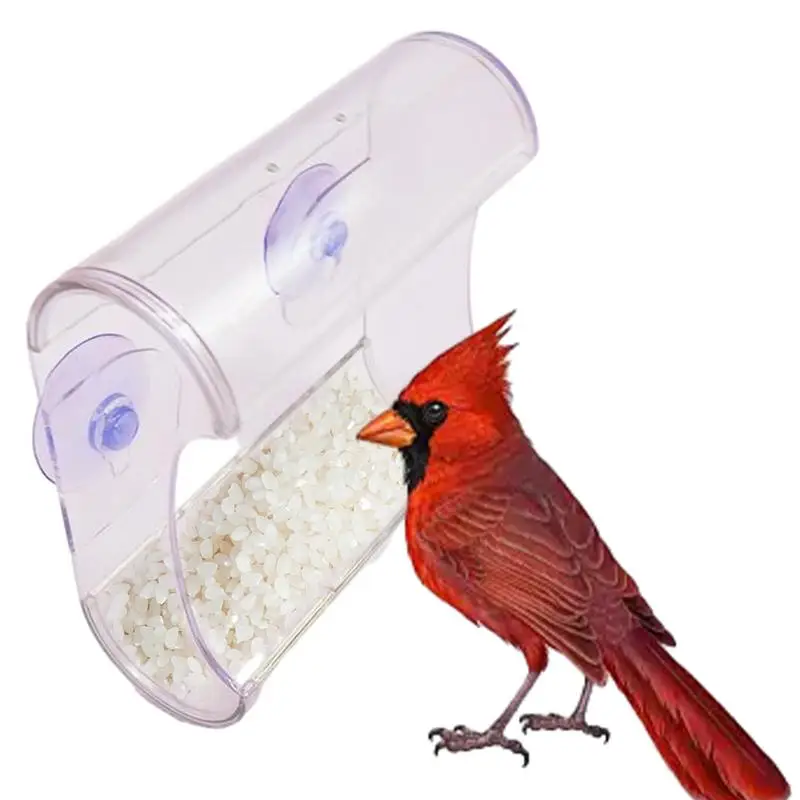 Window Bird Feeder Clear Window Bird Feeders Acrylic Suction Cup Bird Feeder Creative Wild Bird Feeders For Bird Lovers Blue