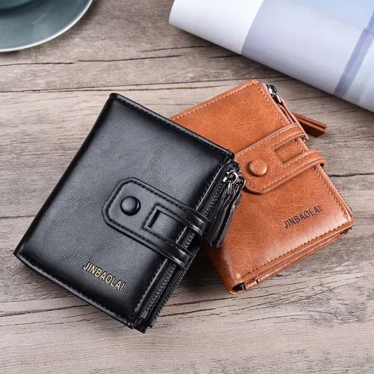 Black Brown Men Leather Wallet Credit Card Bag ID Card Cover Men Coin Purse Multi-slot Cash Clip Business Card Holder Business