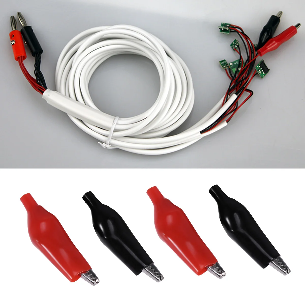 

20pcs Power Wire Clamp Electrical Testing Probe Alligator Clip Thickened Insulation Auto Diy Projects Red Black