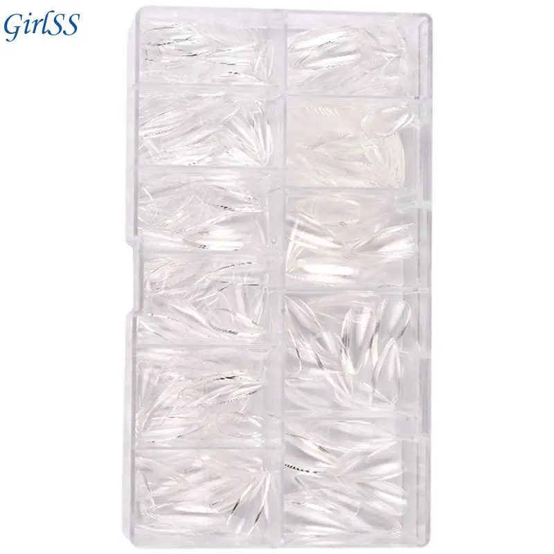 

Stilettos/Almond Fake Nails 500pcs Press on Clear Nails Tips Full Cover Acrylic False Nails For Nail Extension T4MB
