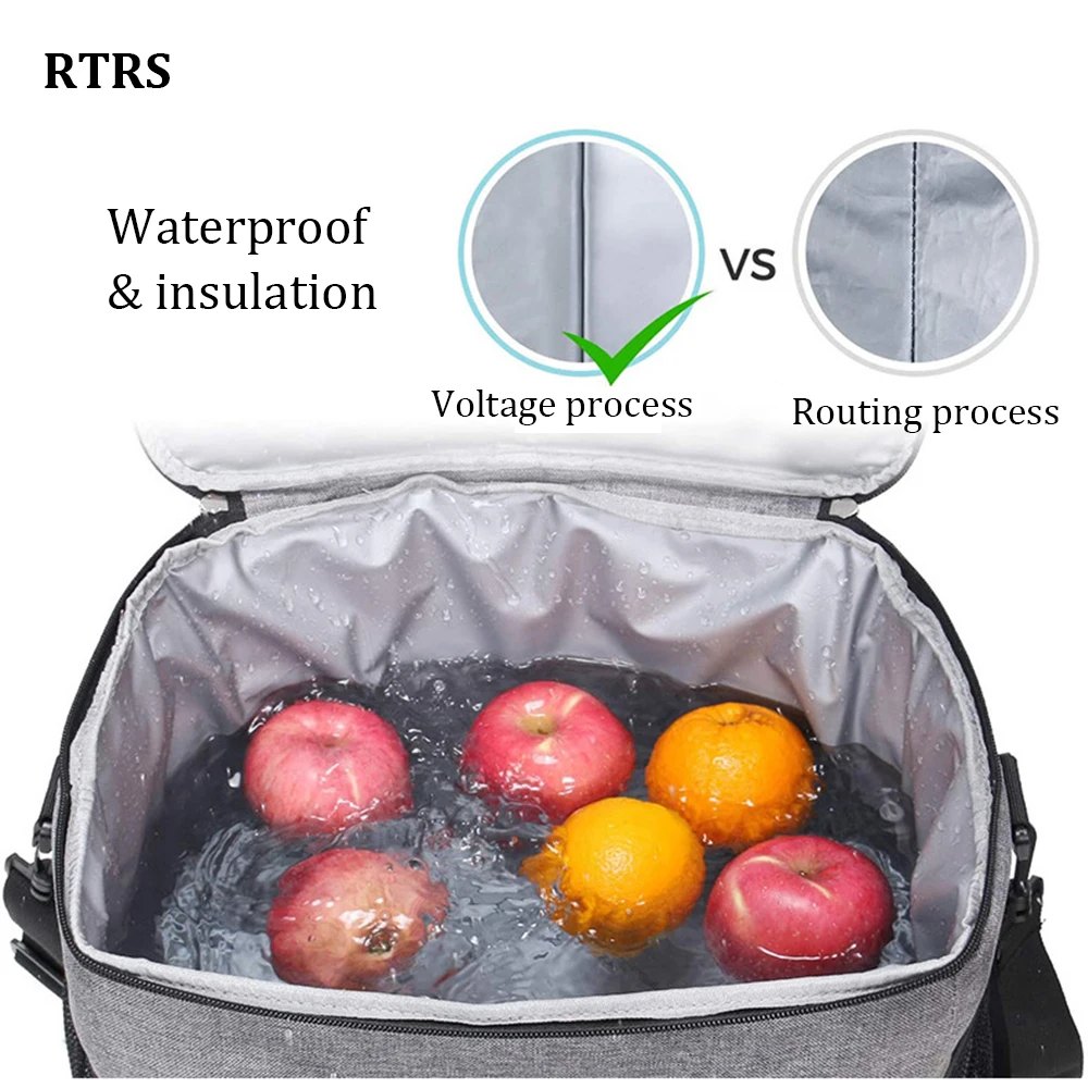 15LOutdoor Camping Portable Thermal Bag Large Capacity Cooler Shoulder Bag Nauture Hike Lunch Ice Picnic Box Waterproof Tote Bag