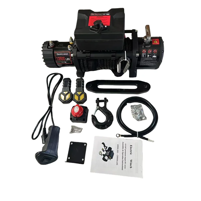 Portable 6000-pound electric winch with wireless remote mini high-speed engine winch for automotive applications 12v & 24v