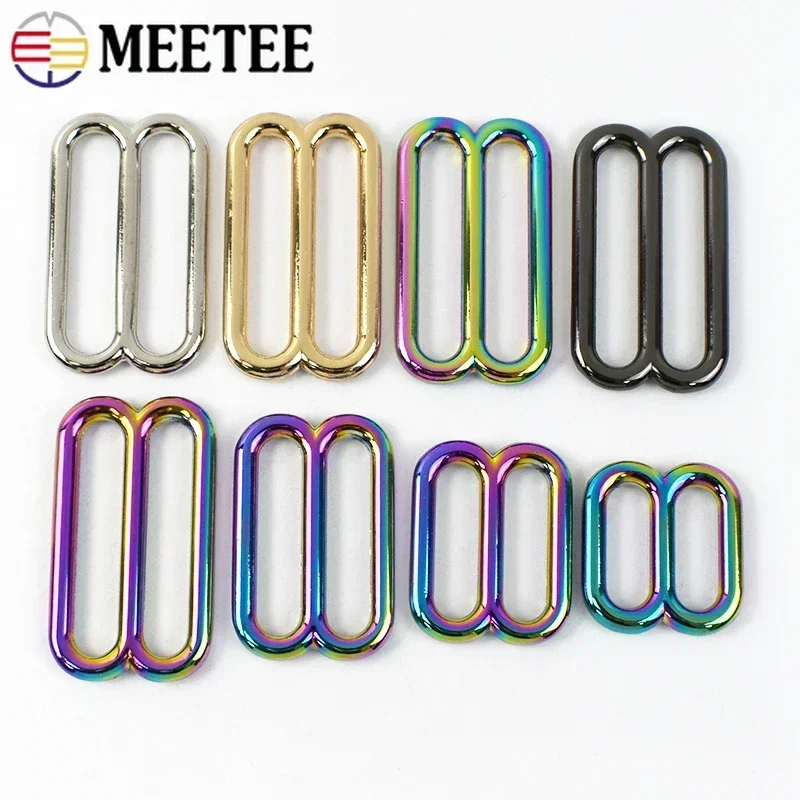 5/10Pcs 20/25/32/38mm Metal Buckles for Bag Strap Tri-Glide Sliders Clasp Webbing Belt Ring Hooks DIY Hardware Accessories