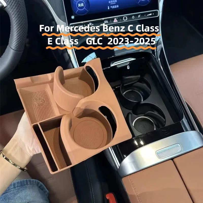 

Central Console Water Cup Holder Silicone Waterproof Protective Pad Cover Trim For Mercedes Benz C Class W206 GLC X254 2023-2025