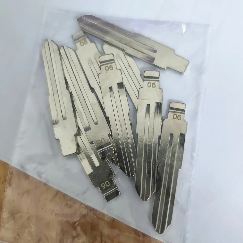 10pcs 06# NSN11 KD Metal Flip Car Key Blade for Nissan Bluebird Cedric Cefiro Subaru Honda KD VVDI JMD Fob Replacement Key Blade