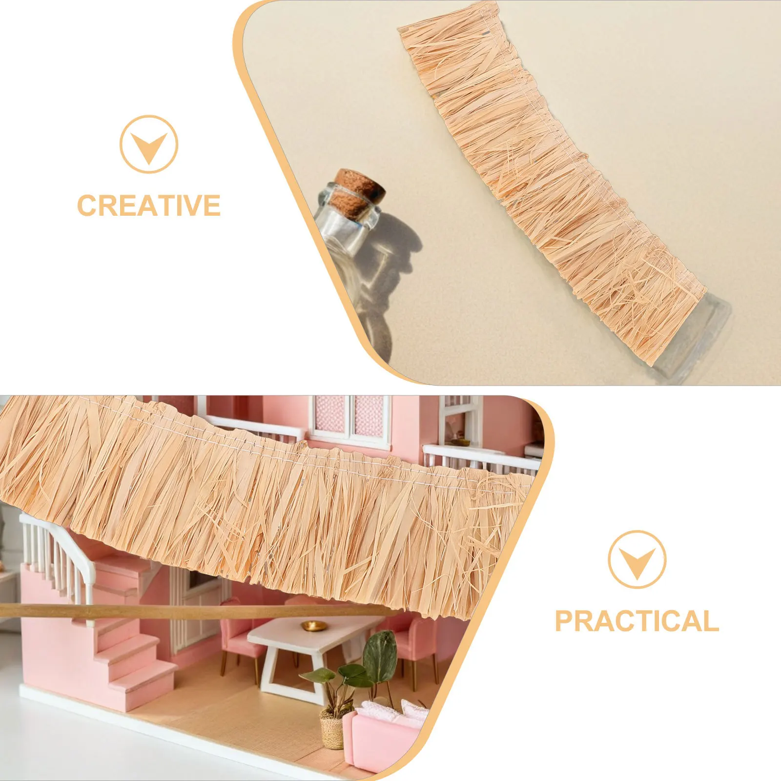 วัสดุหลังคาฟางไมโครแลนด์สเคป 9 ชิ้น ขนาด 20x5 ซม. สำหรับงาน DIY โครงการหลังคาขนาดเล็ก ให้พื้นผิวสมจริงสำหรับสวนเทพนิยาย