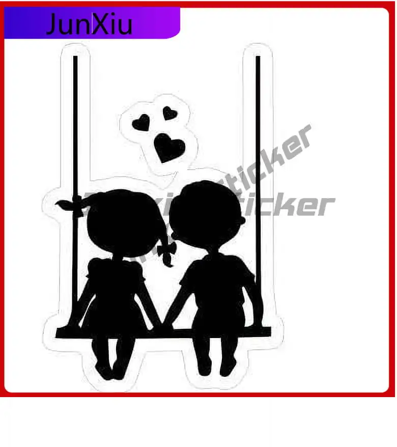 

Kids on Swing decal, Cute Car Laptop Window Bumper Waterproof Vinyl Decal Decoration Cute Aesthetic Vintage Cool Cool Vintage