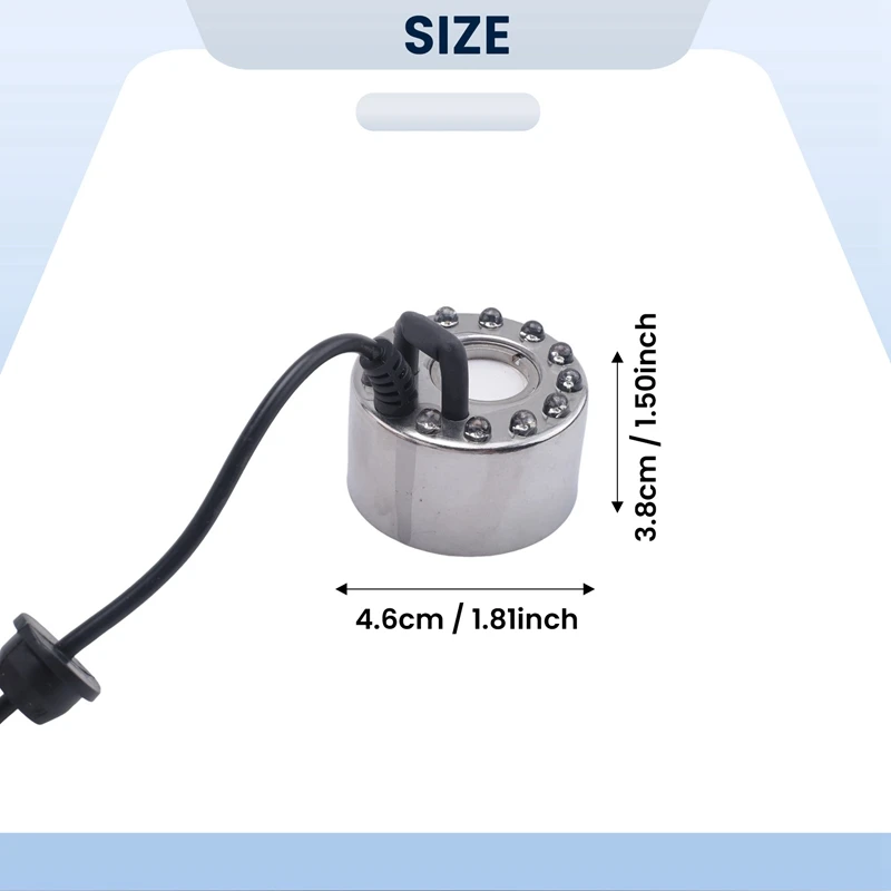 صانع ضباب أميتال 12 مصباح ليد تغيير لون ضباب صانع رذاذ نافورة الماء بركة داخلي في الهواء الطلق مستر مبيدون #6