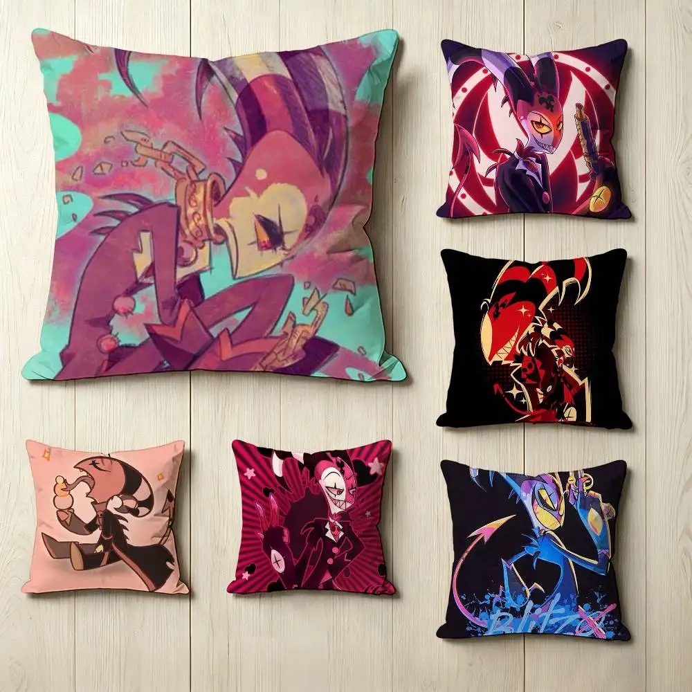 

Helluva Boss CEO B-Blitzo Square Double-Sided printed Pillow Case Bedroom Bedside Pillow Sofa Cushion Cover
