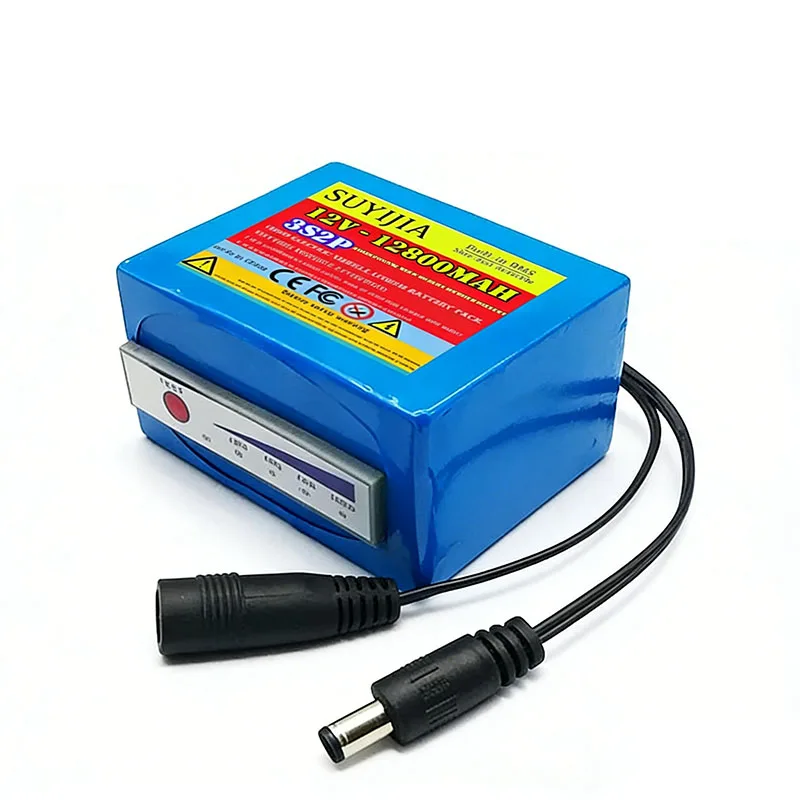 11.1V/12.6V 18650 Lithium Battery 3s2p 12v 12800mAh for Fish Finder Underwater Fishing Camera Portable Indicator Source