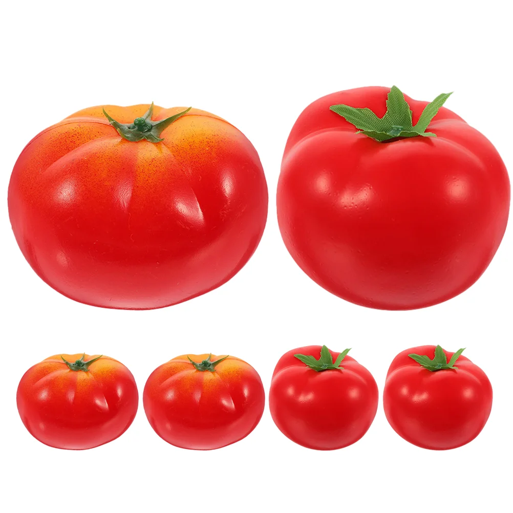 

6 Pcs Imitation Tomato Lifelike Vegetable Toy Fake Vegetables Models Cherry Tomatoes Simulation Artificial