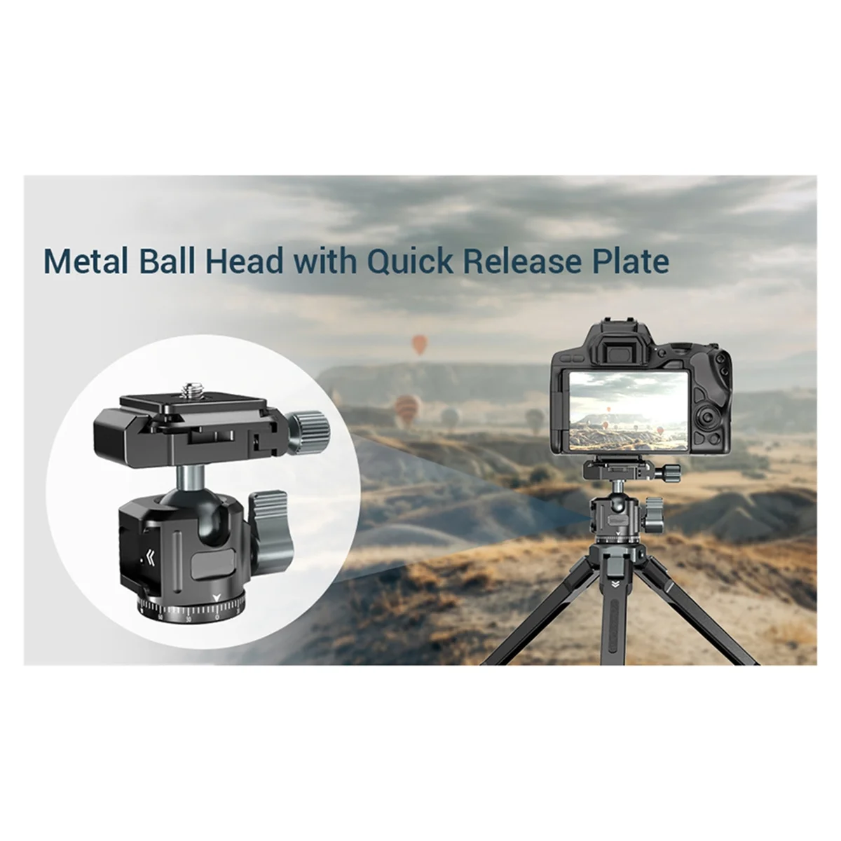 SMIEA Universal Tripod Ball Pan-Tilt Quick Release 360° Ball Pan-Tilt W Arca +Cold Shoe Mount for DSLR Camera Tripod Monitor