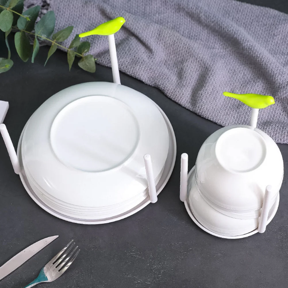 2pcs Bowl Drying Rack Abs Tableware Drain Dish Rack Compact Kitchen Storage Stand Space-Saving Dish Drainer For Kitchen Counter