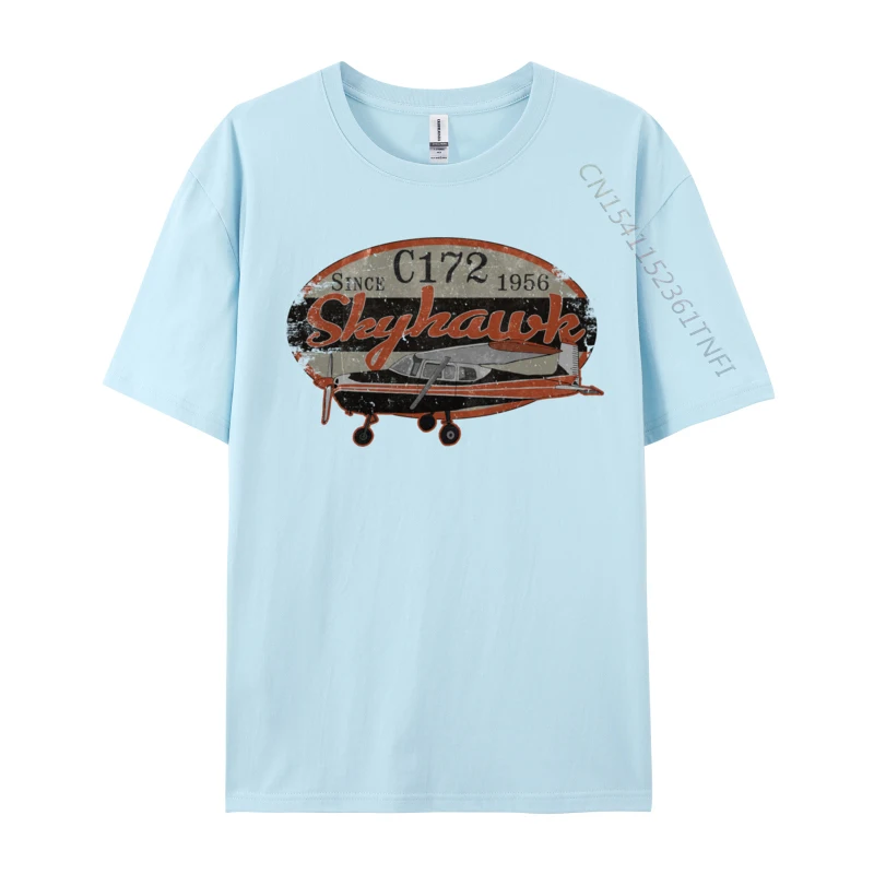 Skyhawk Vintage Retro C172 Samolot Latający Pilot Europa Gorąca Wyprzedaż Koszulka z nadrukiem 3D Czysta bawełna Męskie topy Koszulka T-Shirt