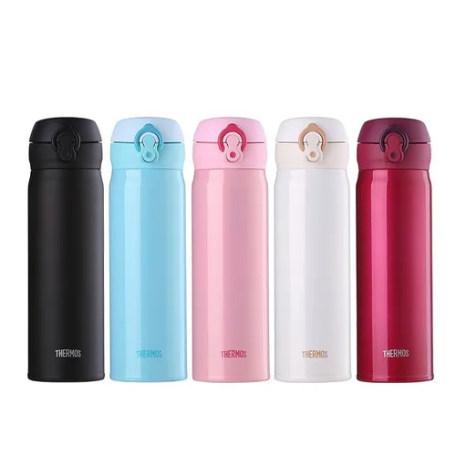 THERMOS 단열 컵, 진공 플라스크, 스테인레스 스틸, 자동차 물병, 남녀 학생 보온 컵, 500ml 