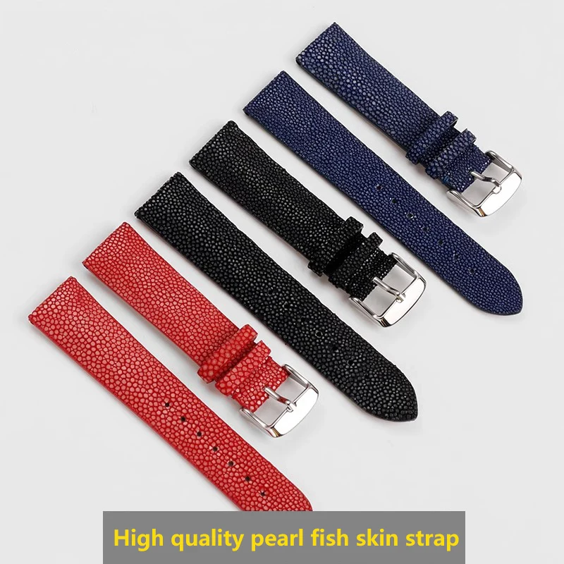 16mm 20mm 22mm high-quality Devil Pearl Fish Skin watchband For Huawei TISSOT Omega Mido Men-Women strap bracelet Accessories
