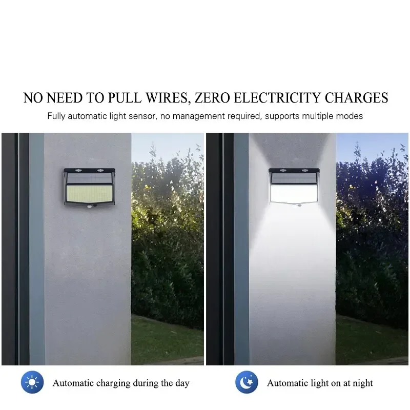 1/2PCS Solar Street Light 468LEDs Reflector Outdoor Waterproof Solar Powered Motion Sensor Solar Wall Lamps for Garden Patio