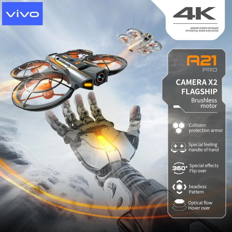 VIVO A21 Pro VR Drone 8K Profeissional Aerial HD Dual Camera Intelligent Opstacle Avoidance Brushless Power Foldable FPV UAV