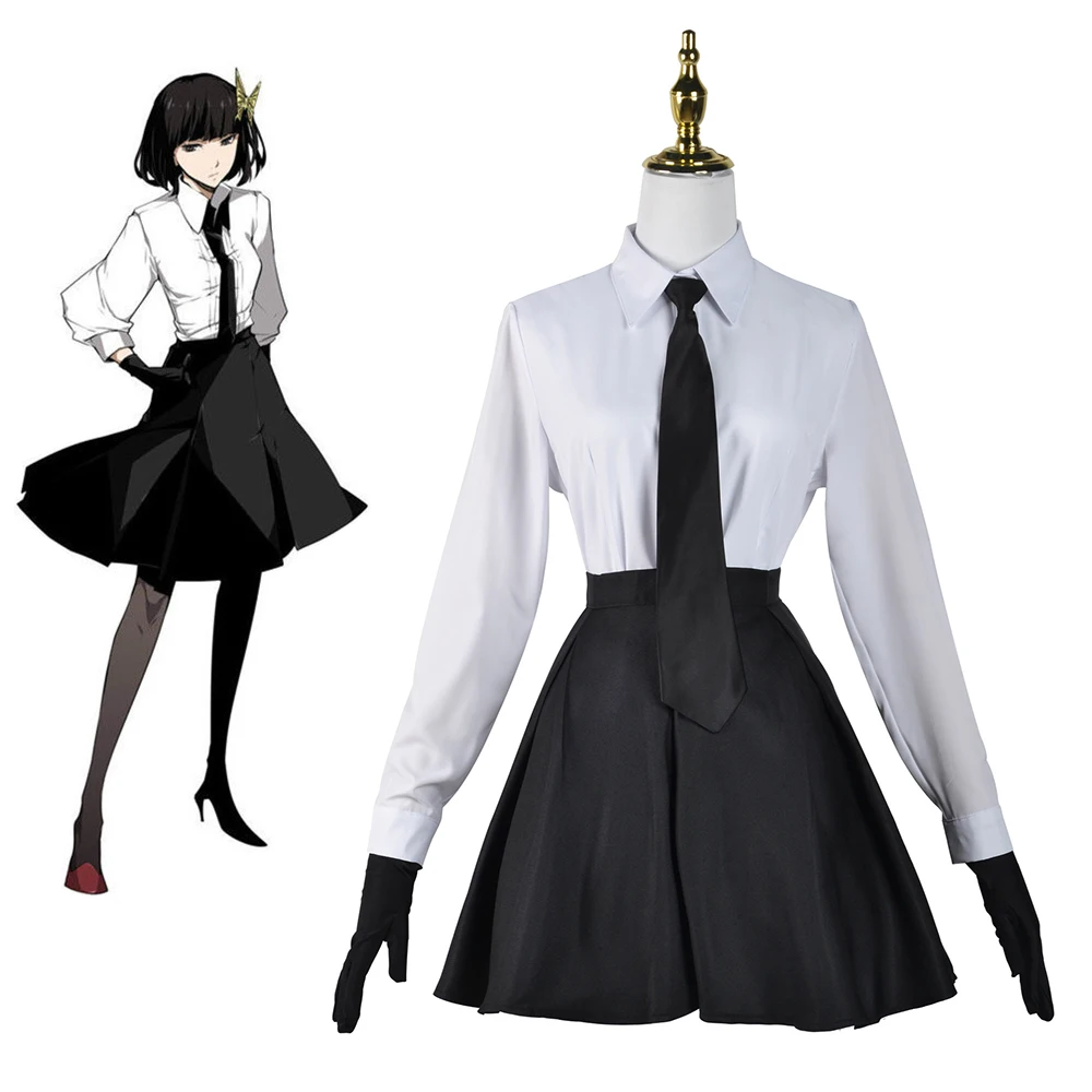

Аниме Bungo Stray Dogs Akiko Yosano костюмы для косплея женская рубашка юбка галстук перчатки наряды повседневная одежда одежда