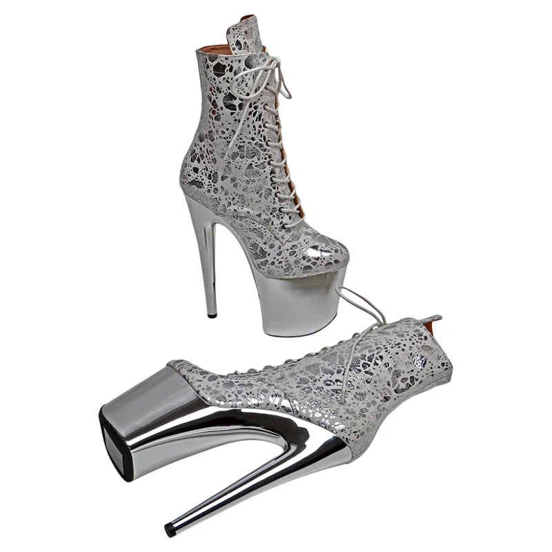 Leecabe 20CM/8 pollici tomaia in pelle scamosciata tendenza moda tacco alto piattaforma spogliarellista stivale da pole dance