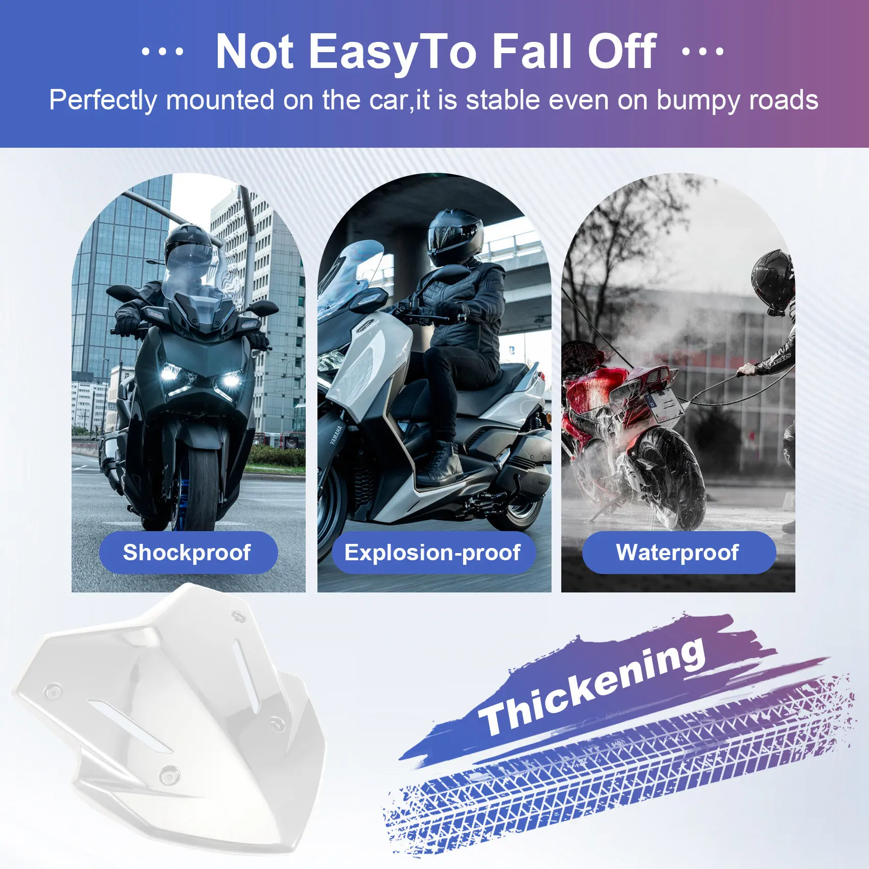 ABXV-Motorcycle Windshield Wind Shield Deflectore Screen Windscreen For XMAX300 Transparent