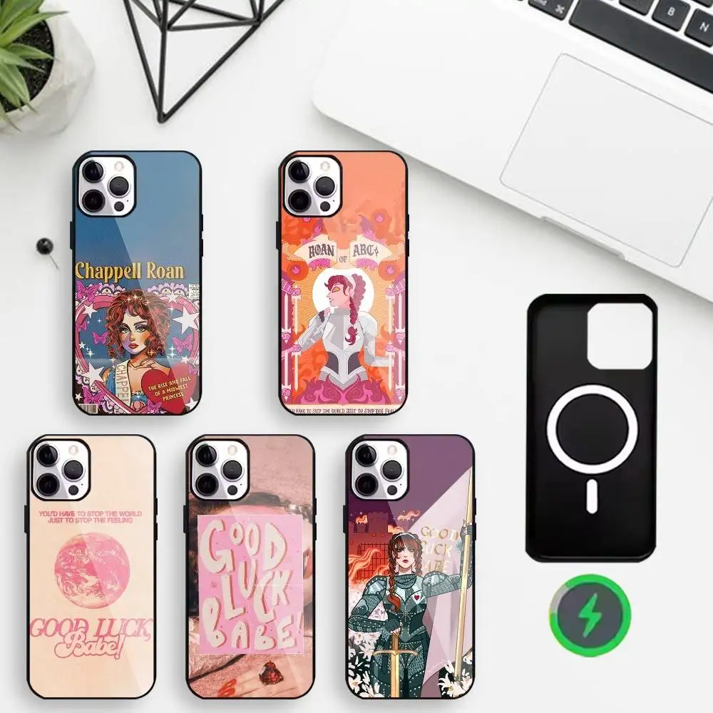 

C-Chappell R-Roan Good Luck Babe Phone Case For iPhone17,16,15,14,13,12,Wireless charging protective case soft cover