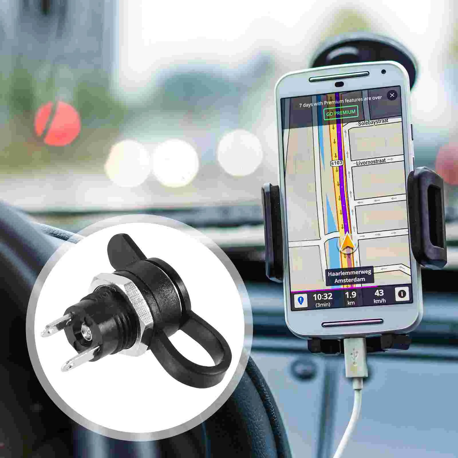 24 Pcs Power Supplies Outlet Panel Mount Socket DC Jacks Small Threaded Connector Black Travel