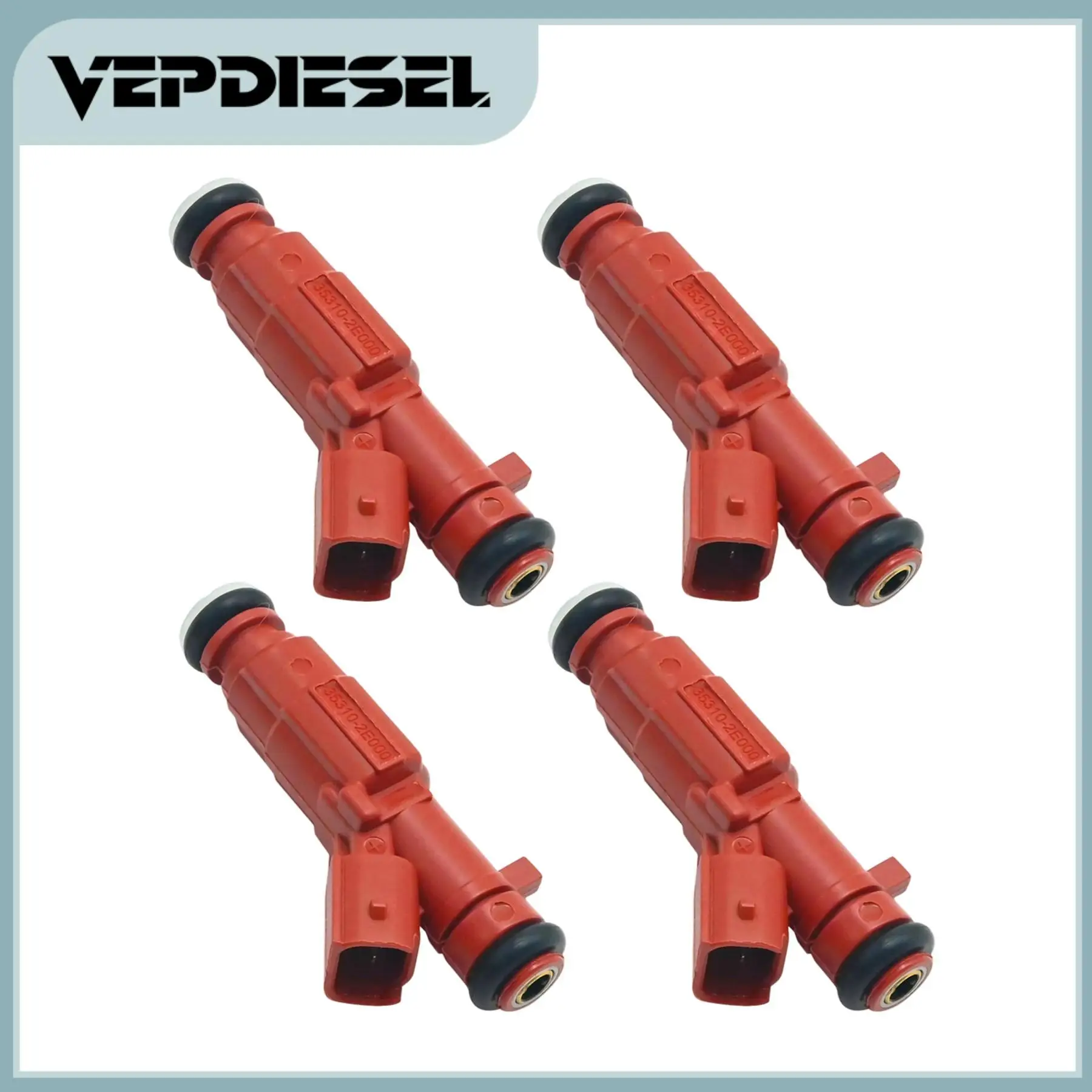 

4pcs Fuel Injectors for 2011-2022 Hyundai Elantra Kona Veloster Kia Soul Forte 1.6L 2.0L L4 Part# FJ1182 35310-2E000 353102E000