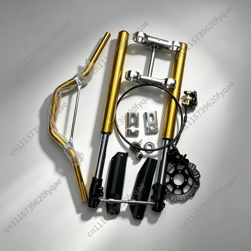 Off‑Road Dirt Bike Parts, 710MM Inverted Front Shock Absorber Equipped with Steering Clamp Block and Front Brake