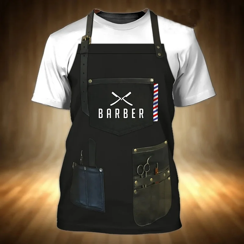 Fashion 2025 Barber T Shirt Men Women 3D Printed O-Neck Short Sleeve Top Casual Tee Shirts Street Cosplay Hair Stylist T-shirt