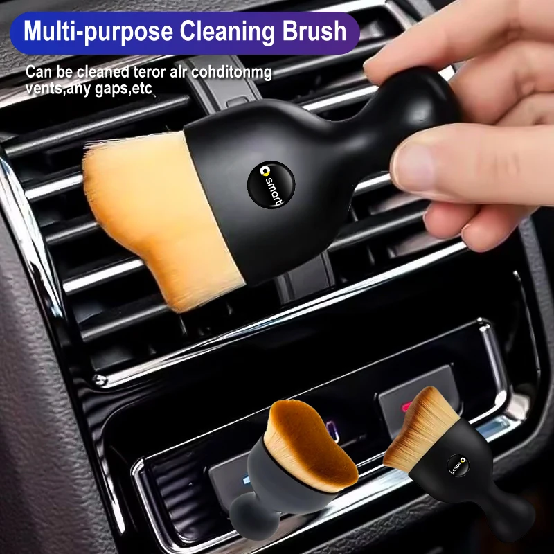 Cepillo de limpieza Interior de coche, salida de aire, herramienta de limpieza de piel suave para Smart Fortwo Forfour 451 453 450 452 454 Roadster Coupe Crossblad