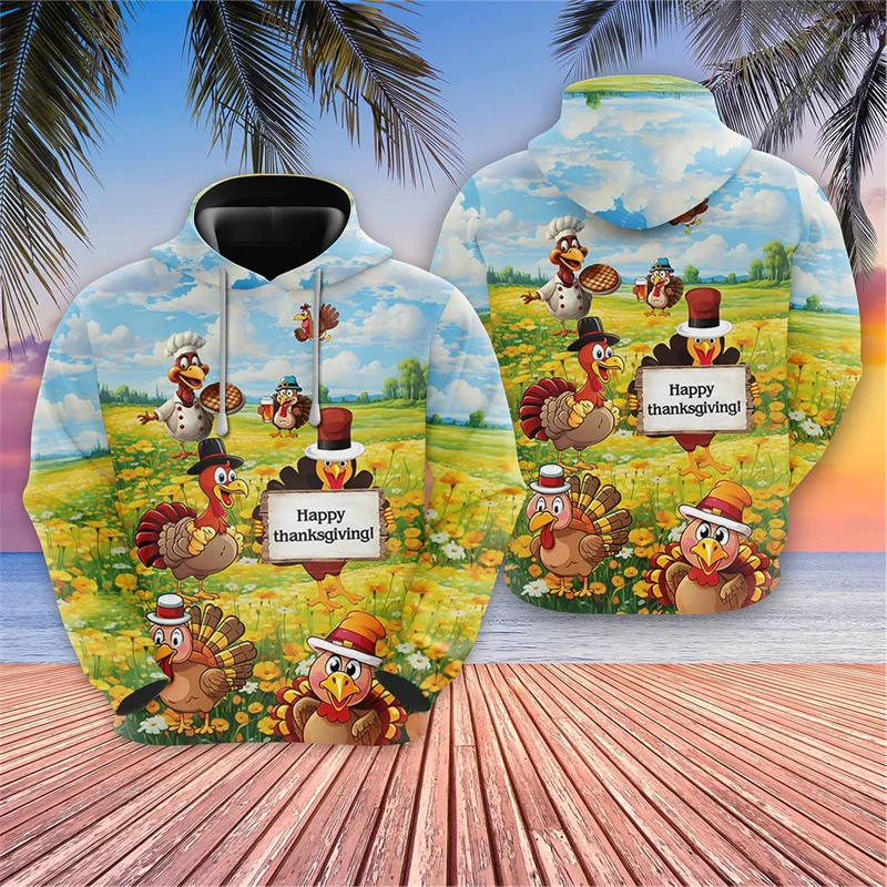 

Vintage 3D Happy Thanksgiving Day Print Hoodies Drawstring Turkey Pumpkin Graphic Hooded Sweatshirts Funny Mens Clothing Hoodie