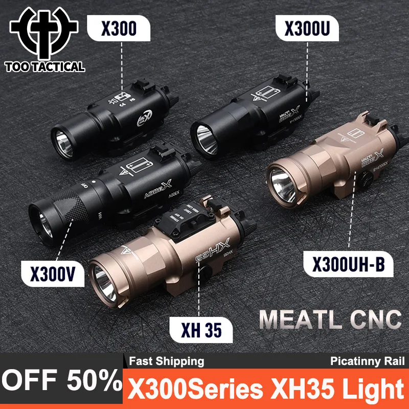 Wadsn X300 Flashlight Set Tactical X300U XH35 X300UH-B Spotlight LED Illuminated Hunting Pistol Torch With Dual Function Switch