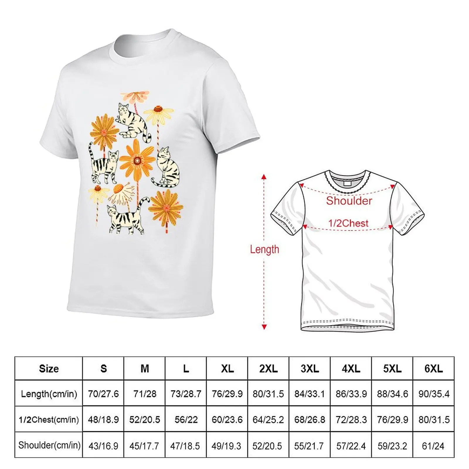 Daisy Cats - Navy T-Shirt t shirts for man cotton funny t shirts cotton 100% T-Shirt