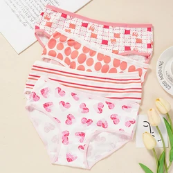 M-XL Women's Cotton Breathable Underwear Girls Cute Sweet Print Briefs Mid Waist Seamless Underpants Panties Female Lingerie