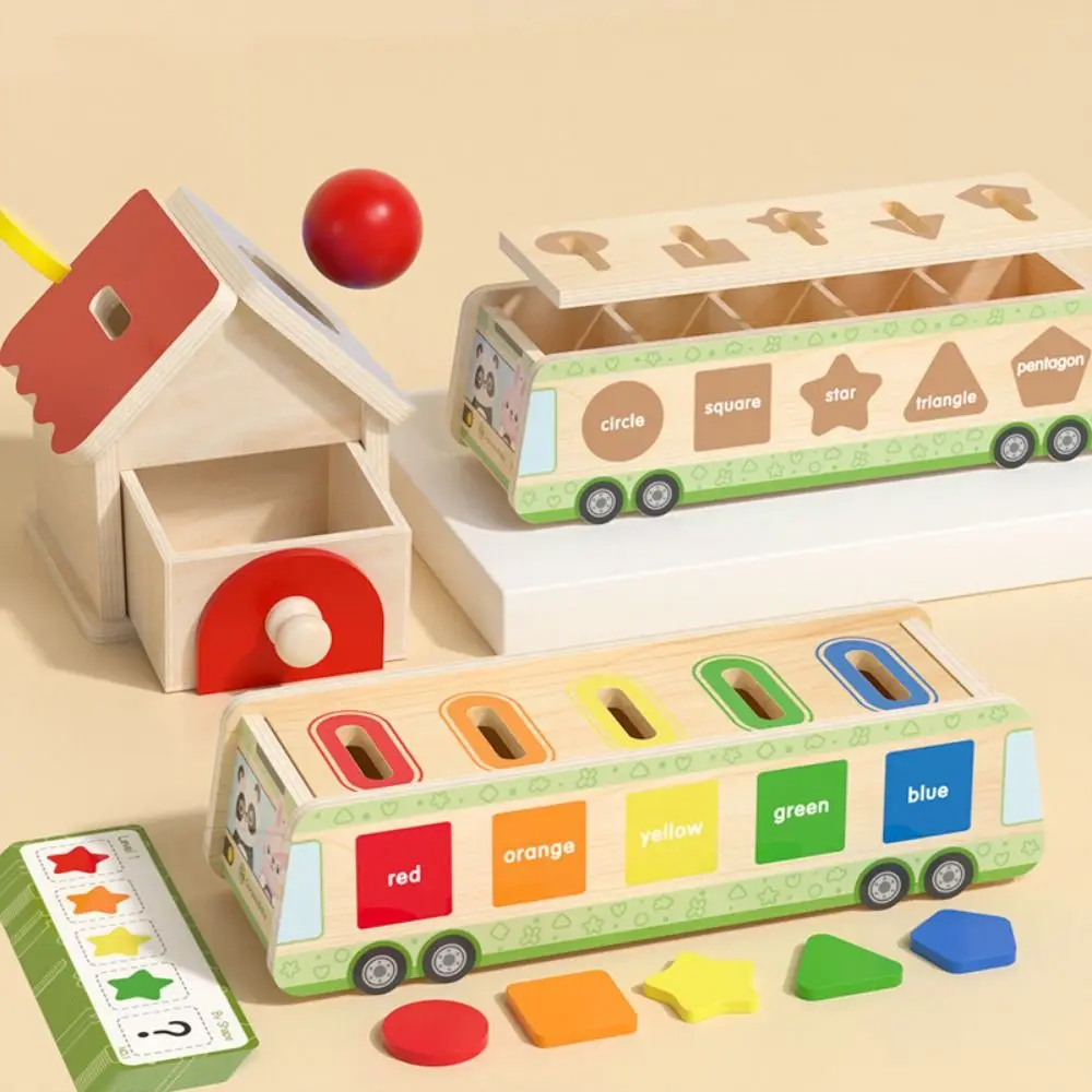 

Geometric Cognition Wooden Shape Sorting Box Montessori Early Education Shape and Color Sorting Toy Multicolor Hand Craft