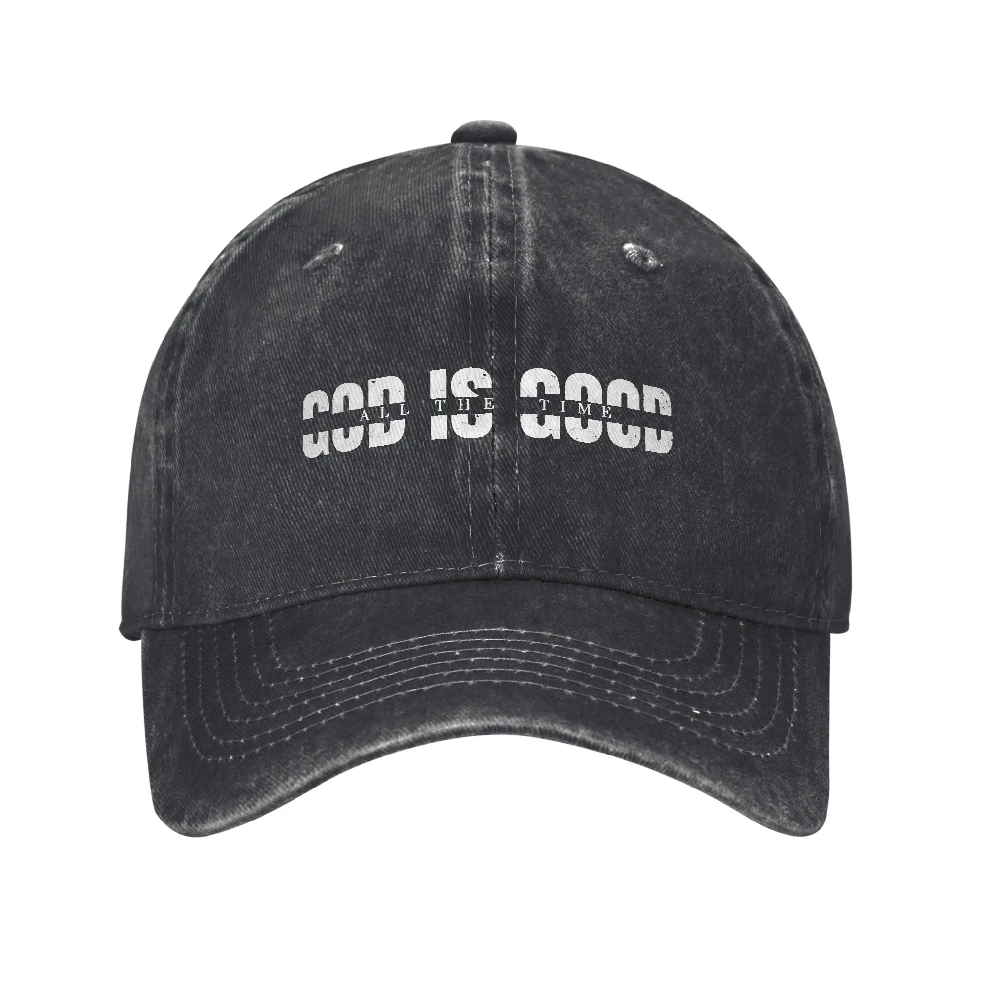 God Is Good All The Time Bible Quote Baseball Cap Men Women Distressed Washed Snapback Cap Jesus Christian Travel Adjustable Hat
