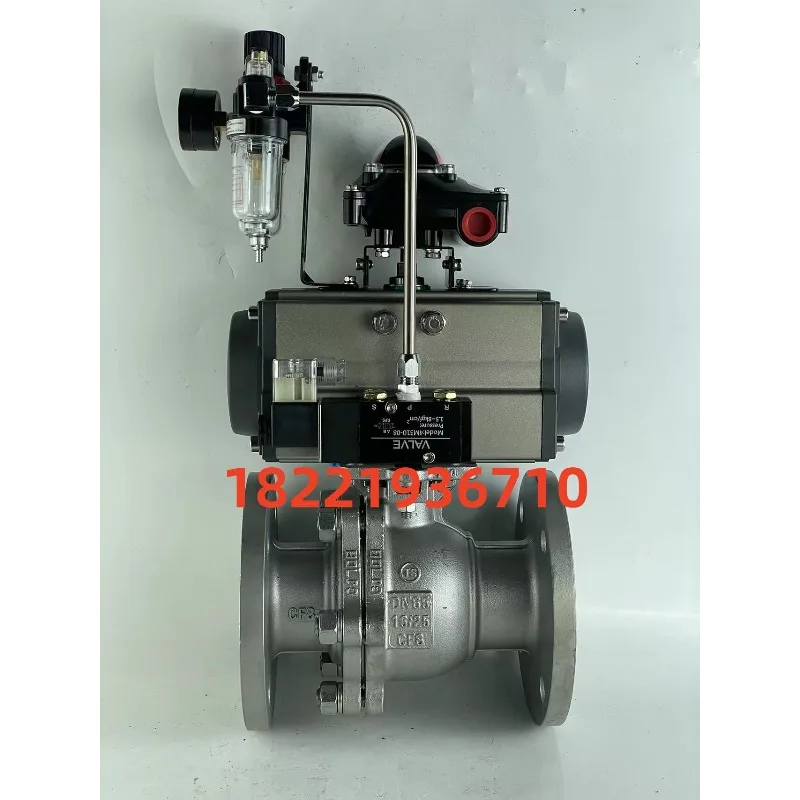 Stainless steel pneumatic 316L ball valve, Q641F-16RL pneumatic ball anti-crack pneumatic shut-off valve DN50 flange